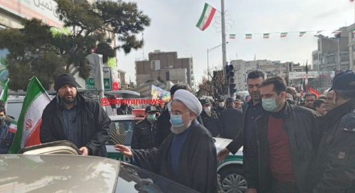 حضور حسن روحانی، واعظی و آذری جهرمی در راهپیمایی ۲۲ بهمن