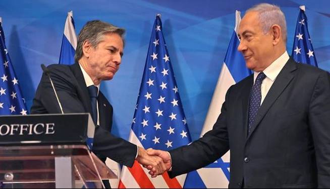 بلینکن در دیدار با نتانیاهو: ما اینجاییم و جایی نمی‌رویم